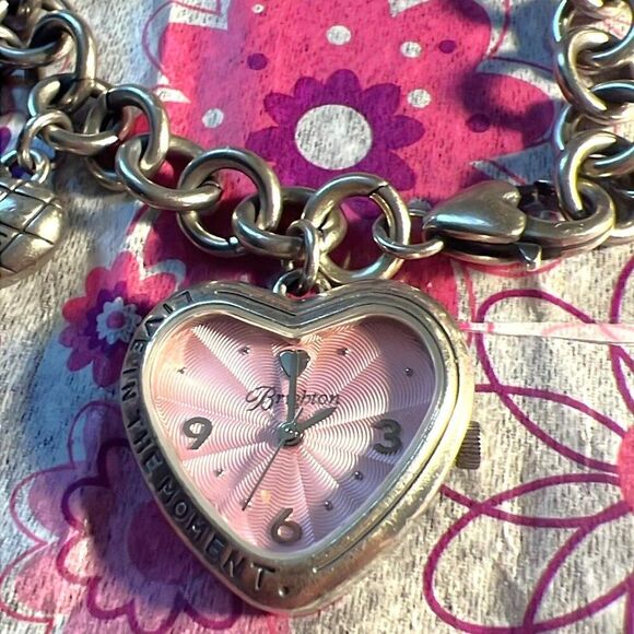 Brighton 2005 Power Of Pink Breast Cancer Awareness Heart Watch Charm Bracelet - Picture 3 of 8